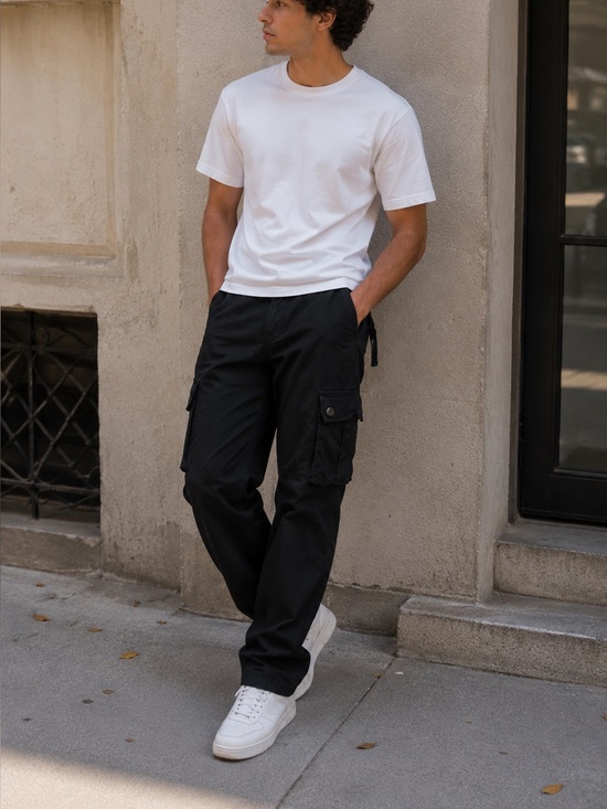 Match Other - Match Black Cargo Pants for Men